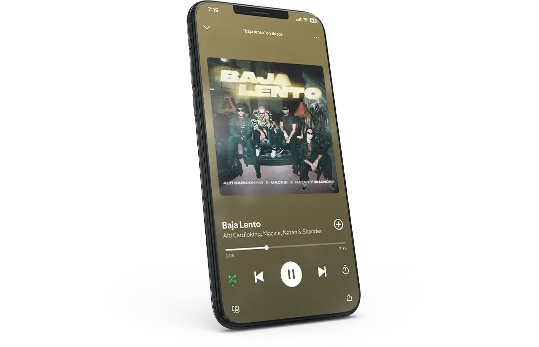 Mockup de Spotify para Baja lento