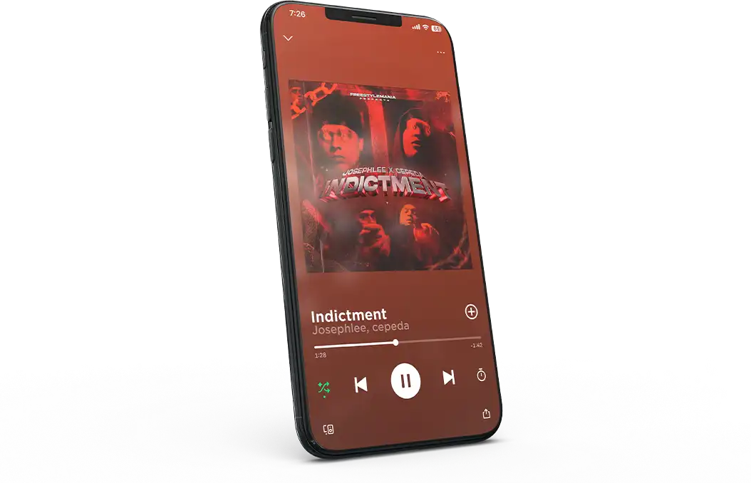 Mockup de Spotify para Indictment